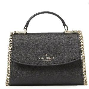 Kate Spade ♠️ Black Darcy Glitter Micro Satchel